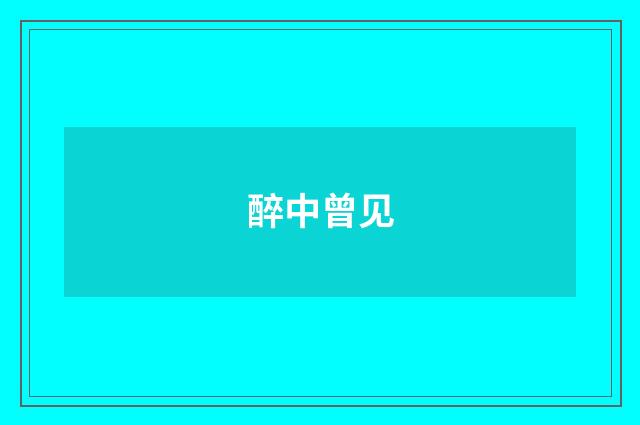 醉中曾见