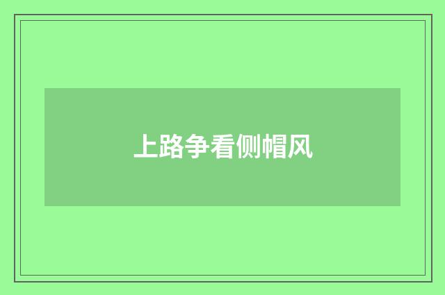 上路争看侧帽风