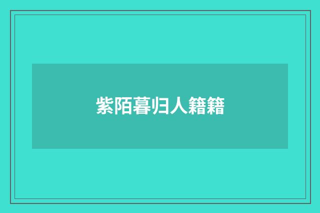 紫陌暮归人籍籍