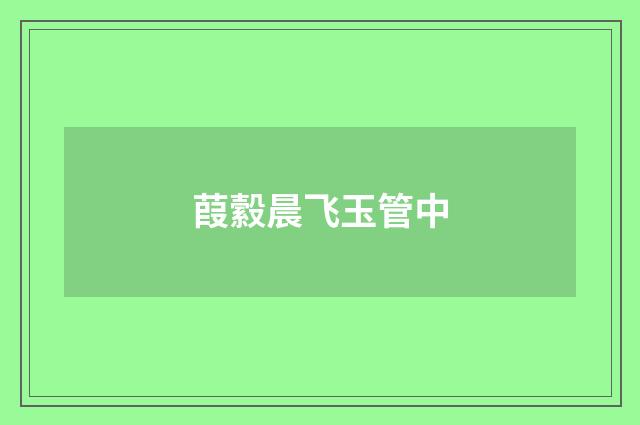 葭縠晨飞玉管中