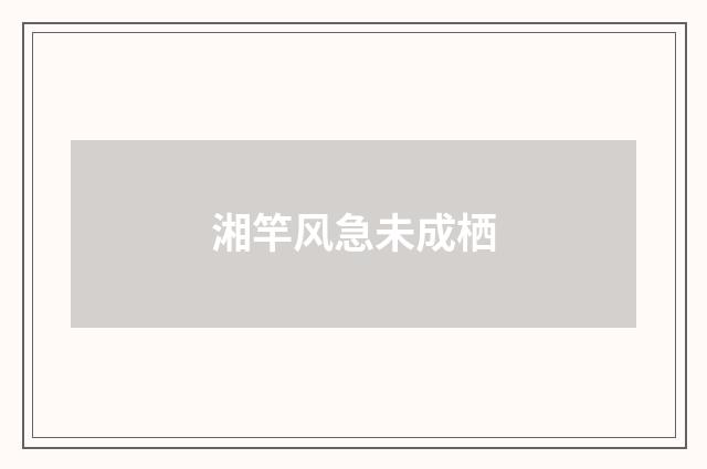 湘竿风急未成栖