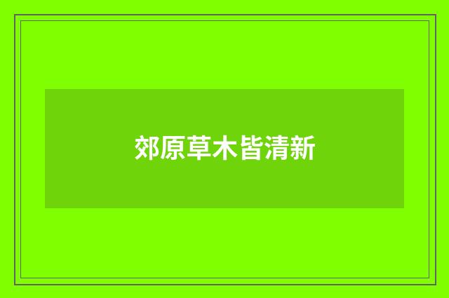 郊原草木皆清新