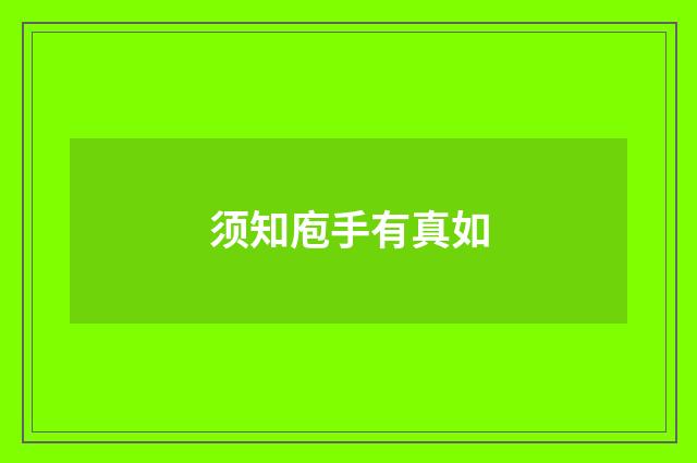 须知庖手有真如