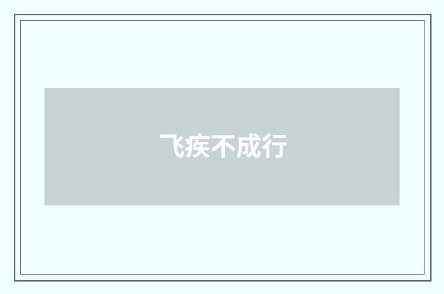 飞疾不成行