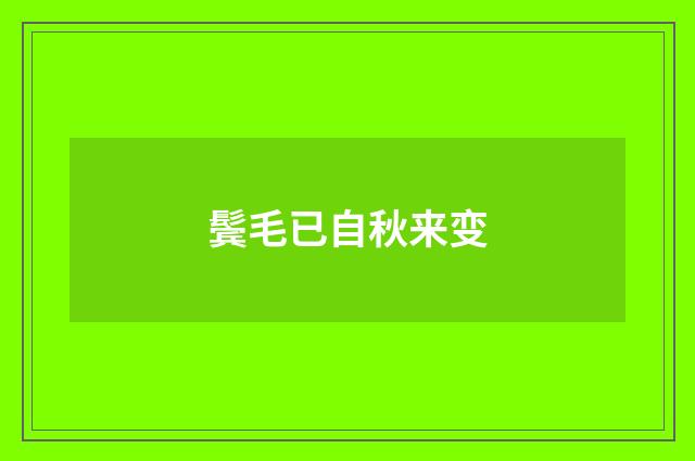 鬓毛已自秋来变