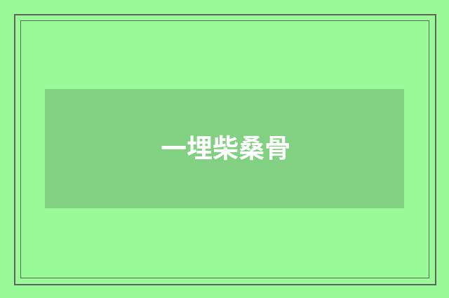 一埋柴桑骨