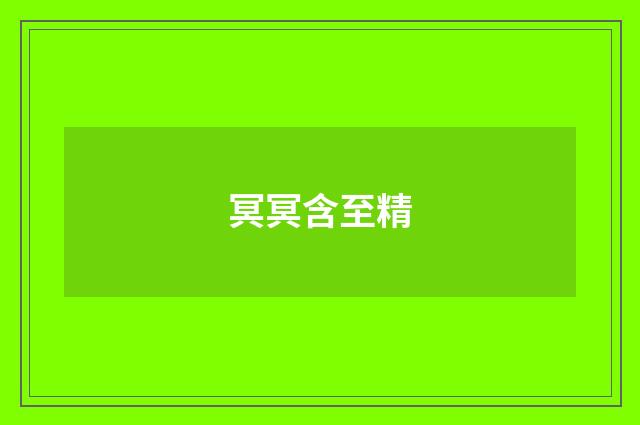 冥冥含至精