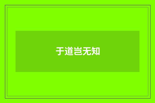 于道岂无知