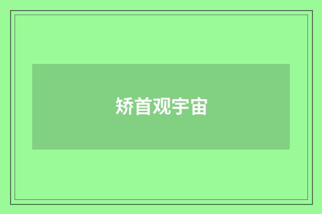矫首观宇宙