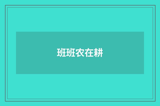 班班农在耕