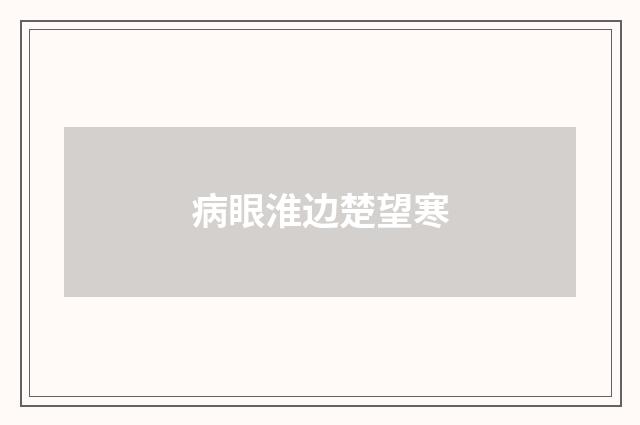病眼淮边楚望寒