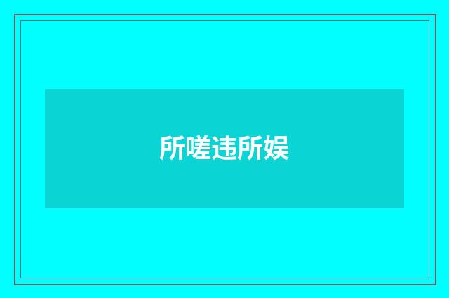 所嗟违所娱