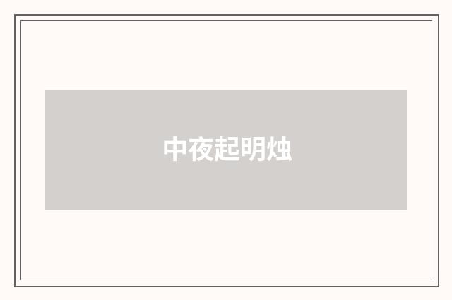 中夜起明烛
