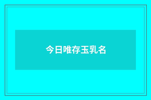 今日唯存玉乳名