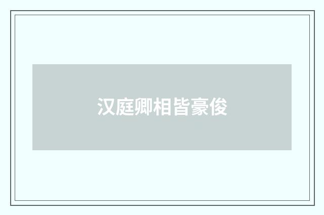汉庭卿相皆豪俊