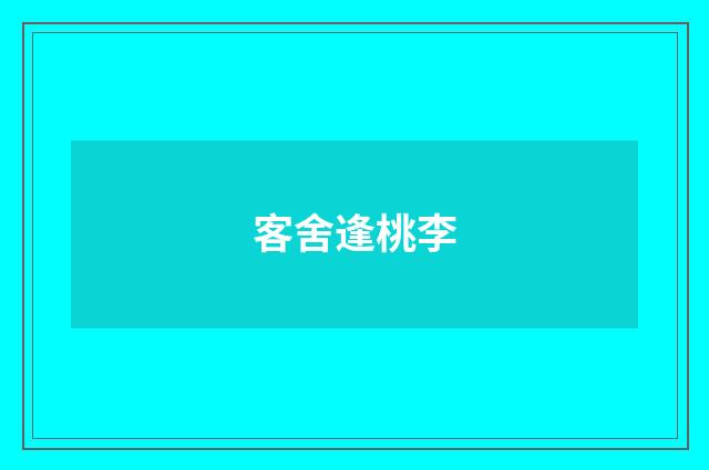 客舍逢桃李