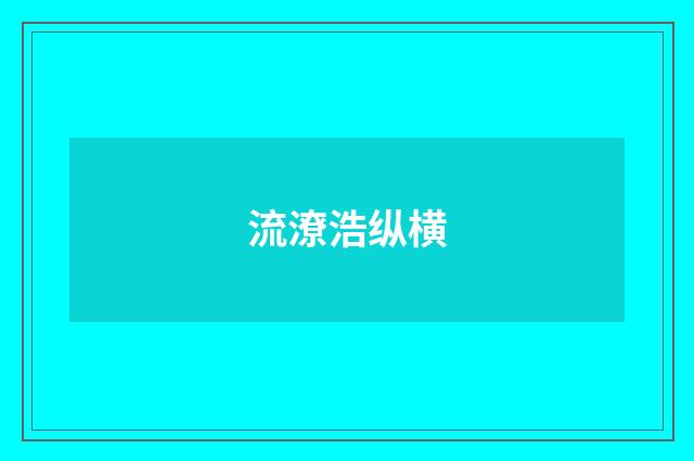 流潦浩纵横