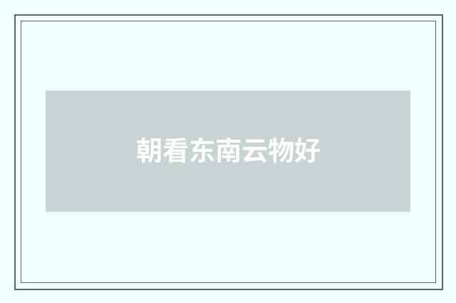朝看东南云物好