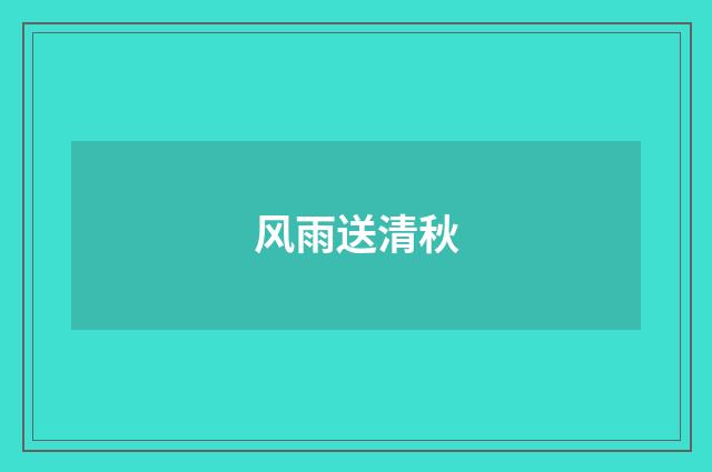 风雨送清秋