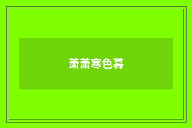 萧萧寒色暮