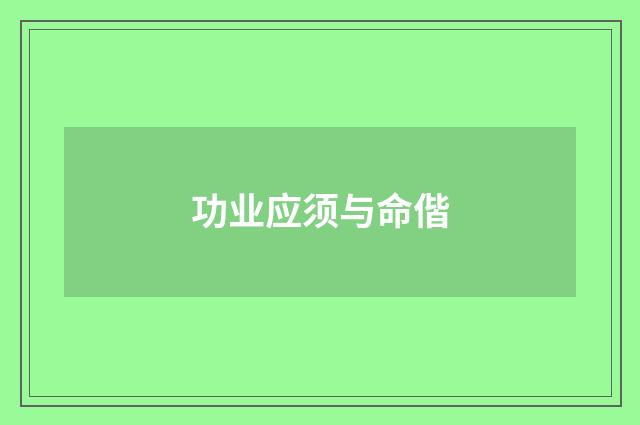 功业应须与命偕