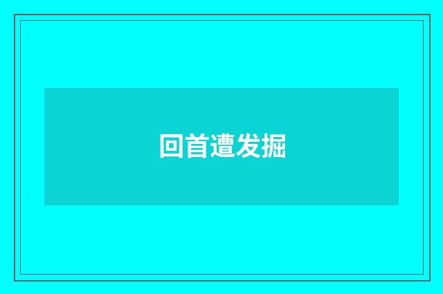 回首遭发掘