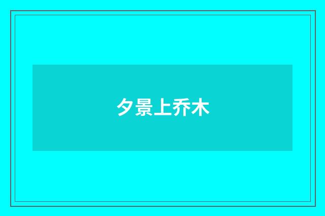 夕景上乔木