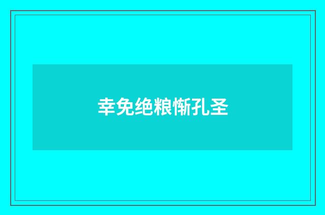 幸免绝粮惭孔圣