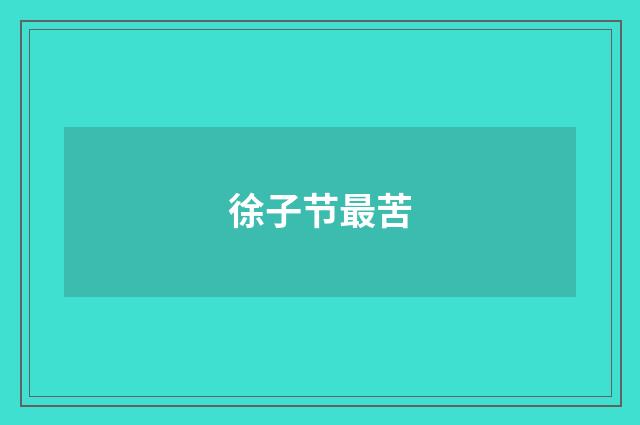 徐子节最苦