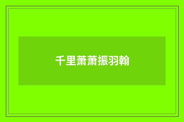千里萧萧振羽翰