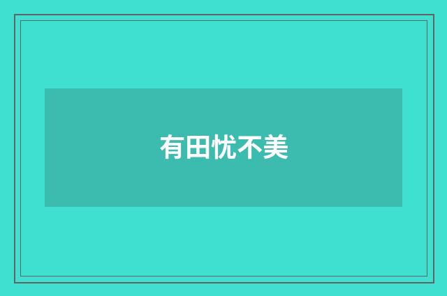 有田忧不美