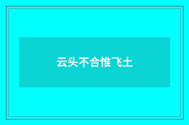 云头不合惟飞土