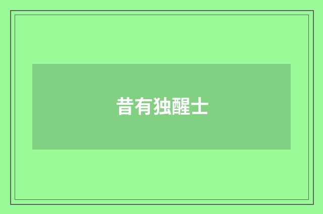 昔有独醒士