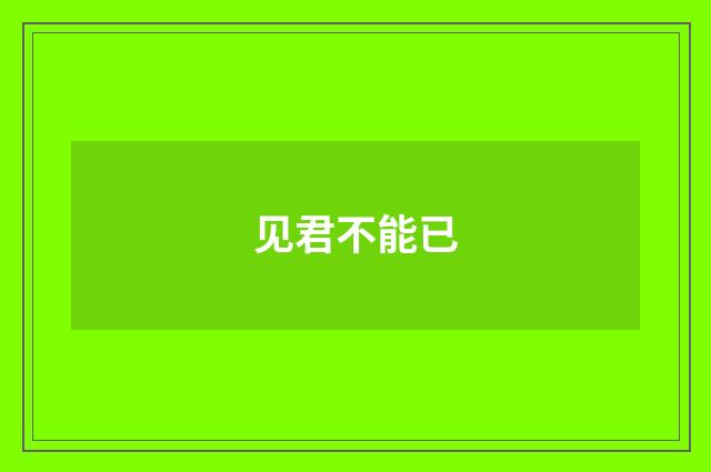 见君不能已