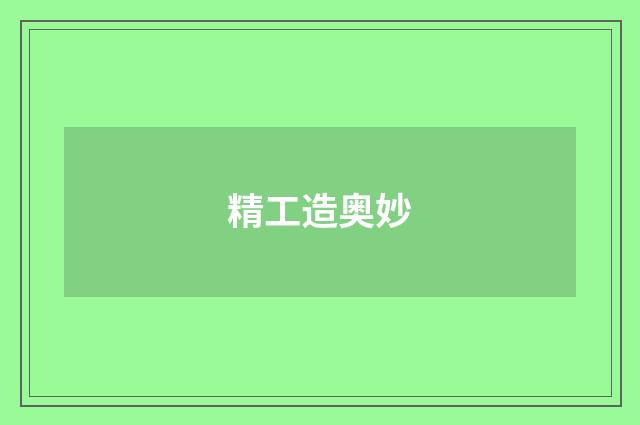 精工造奥妙