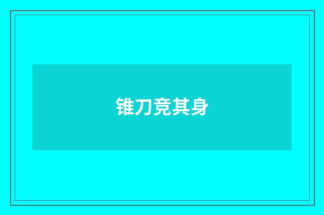 锥刀竞其身