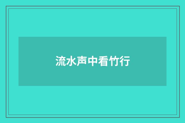 流水声中看竹行