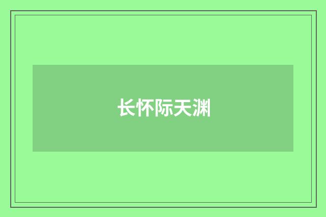 长怀际天渊