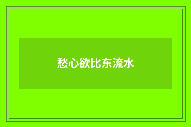 愁心欲比东流水
