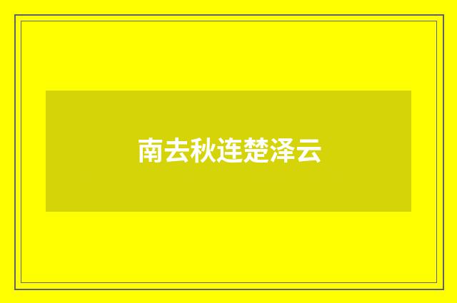 南去秋连楚泽云
