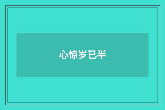 心惊岁已半