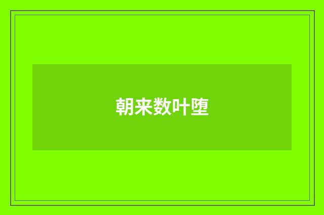朝来数叶堕
