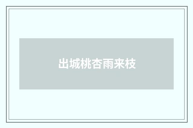 出城桃杏雨来枝