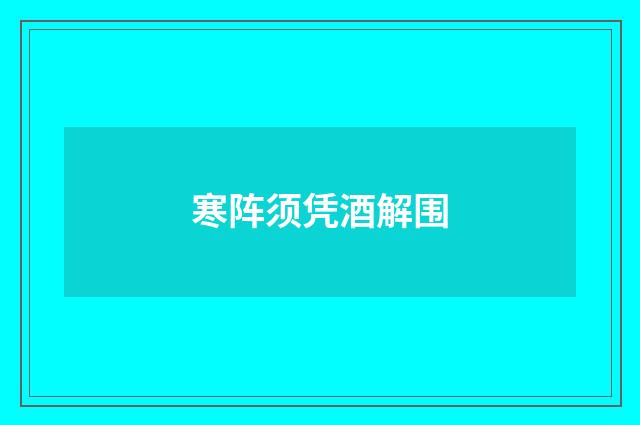 寒阵须凭酒解围