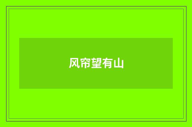风帘望有山