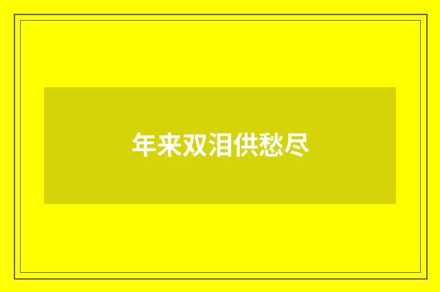 年来双泪供愁尽