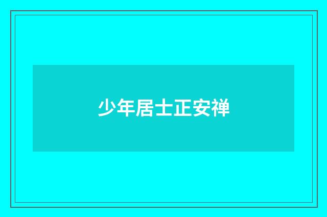 少年居士正安禅