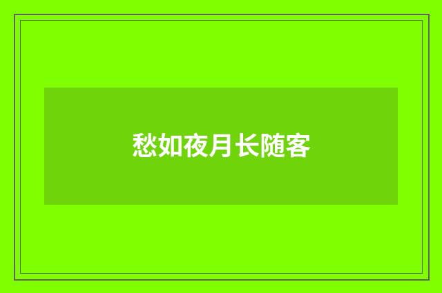 愁如夜月长随客