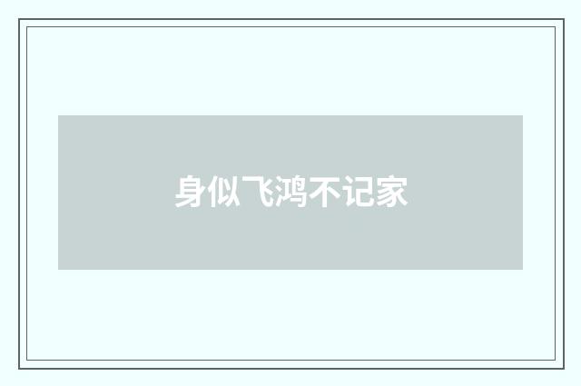 身似飞鸿不记家