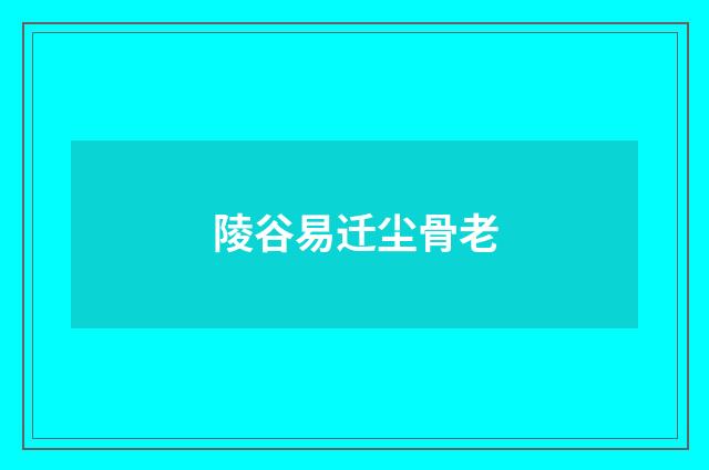 陵谷易迁尘骨老
